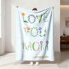 1Pc Happy Mother'S Day Text Printed Flannel Blanket Multi Size Casual Comfortable Cover Carpet Machine Washable