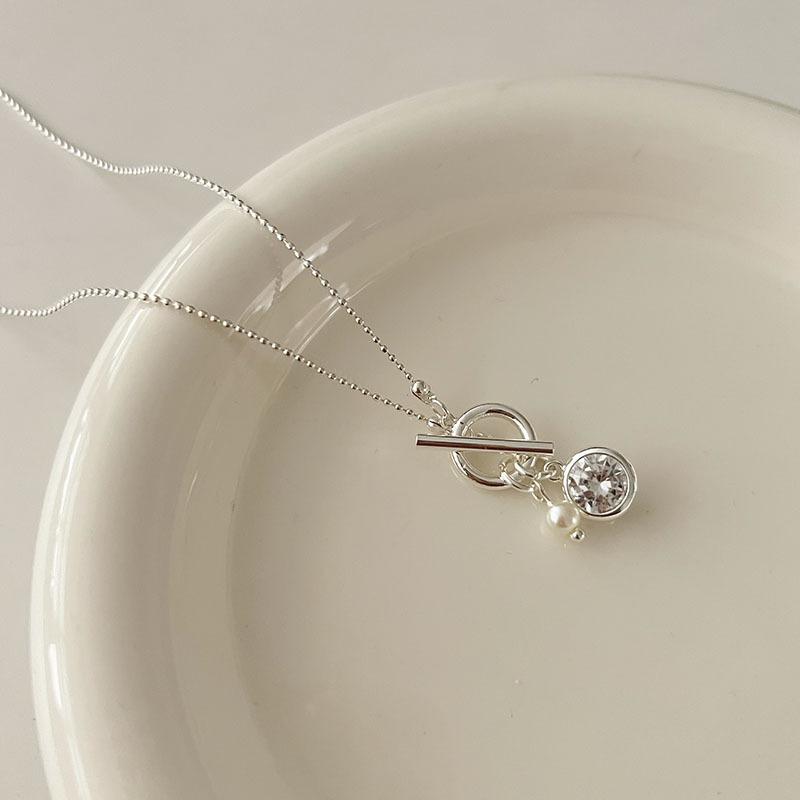 

ins niche design high-end temperament necklace OT buckle necklace hip-hop trendy zircon chain collarbone chain