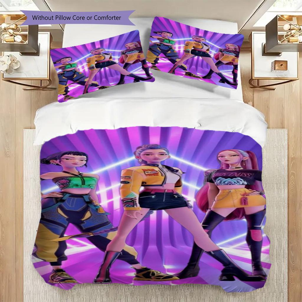 Vivid Purple Bedroom Set Threepiece Set 1 Duvet Cover 2 Pillowcase Without Core Soft And Comfortable Bedding Set Duvet Cover And Pillowcase
