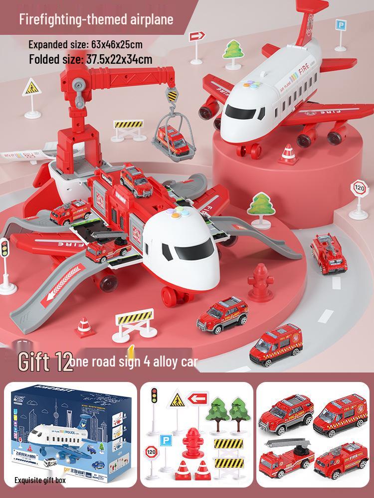 

XL Deformable Toy Airplane: Durable Educational Airliner with Storage Feature