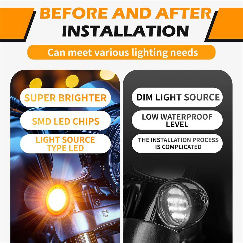 Motorcycle Bullet LED Turn Signal Blinker Brake Running Tail Lights Universal