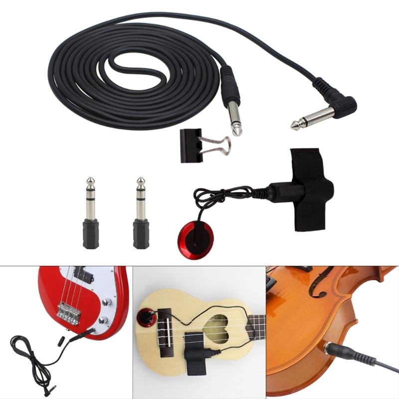 6.35mm Guitar Pickup Piezo Stable Contact Self Adhesive Microphone Pickup For Guitar Bass Violin Banjo Mandolin Ukulele