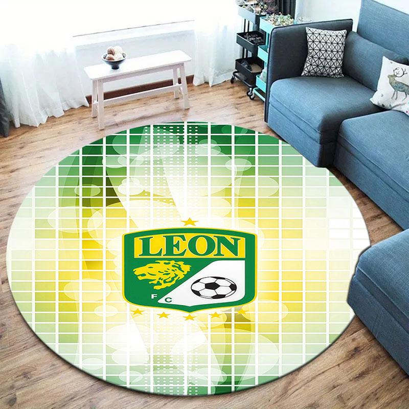 Club Leon Round Area Rug,Carpet Rug for Living Room Bedroom Sofa Playroom Decor,Non-slip Floor Mat