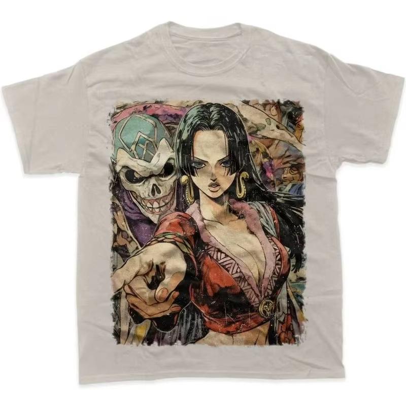 

2026 new Newly released popular One Piece mens and womens Tshirts featuring Monkey D Luffy Sanji and Boba Hanukokuk 4XL