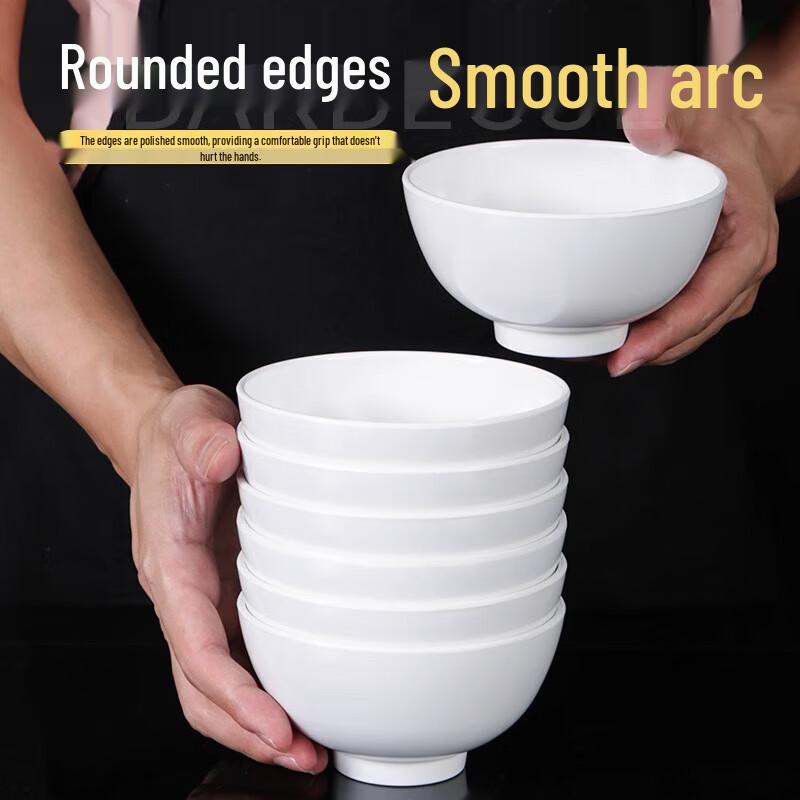 White Melamine Restaurant Serving Bowl