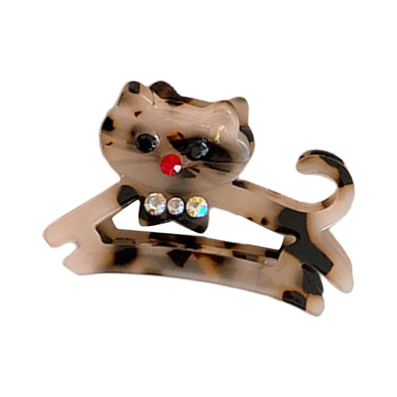 Stylish Cats Acetate Hair Claw Clip Unique Designs Women's Hair Accessory for Daily Outings and Casual Gatherings