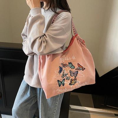 Retro Embroidered Nylon Large-Capacity Shoulder Bag - Trendy Women's Handbag for Shopping