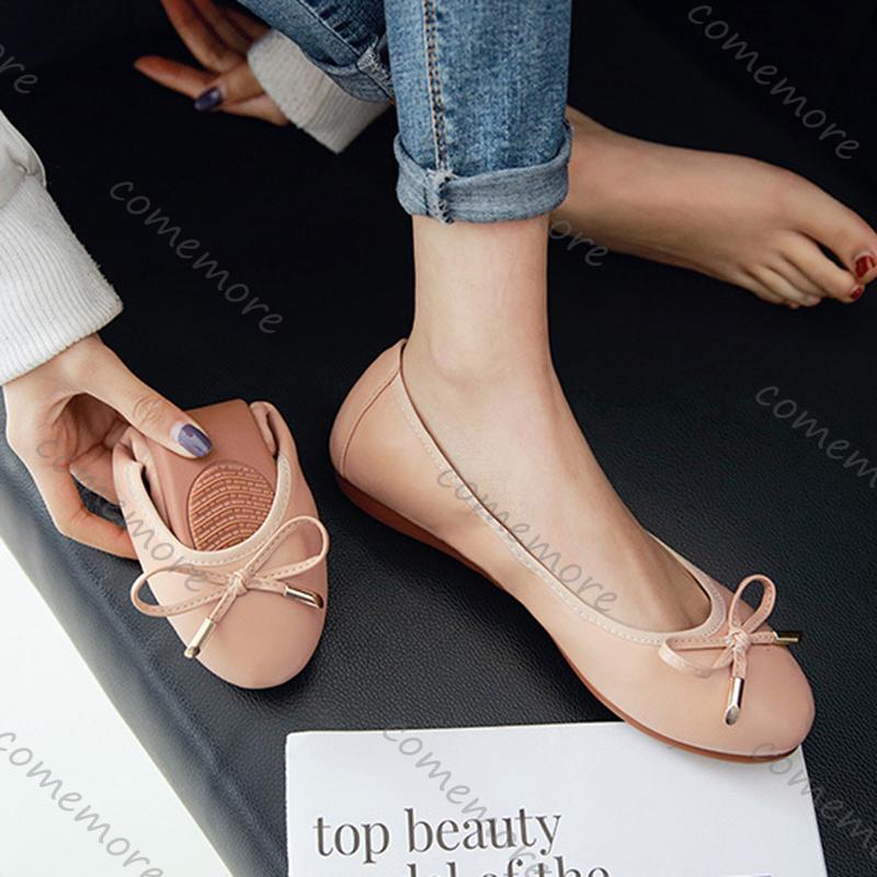 Comemore Women Flat Shoes Casual Patent Leather Loafers Round Toe Roll-Up Shoes Woman Bridesmaid Flats Solid Color Single Shoes