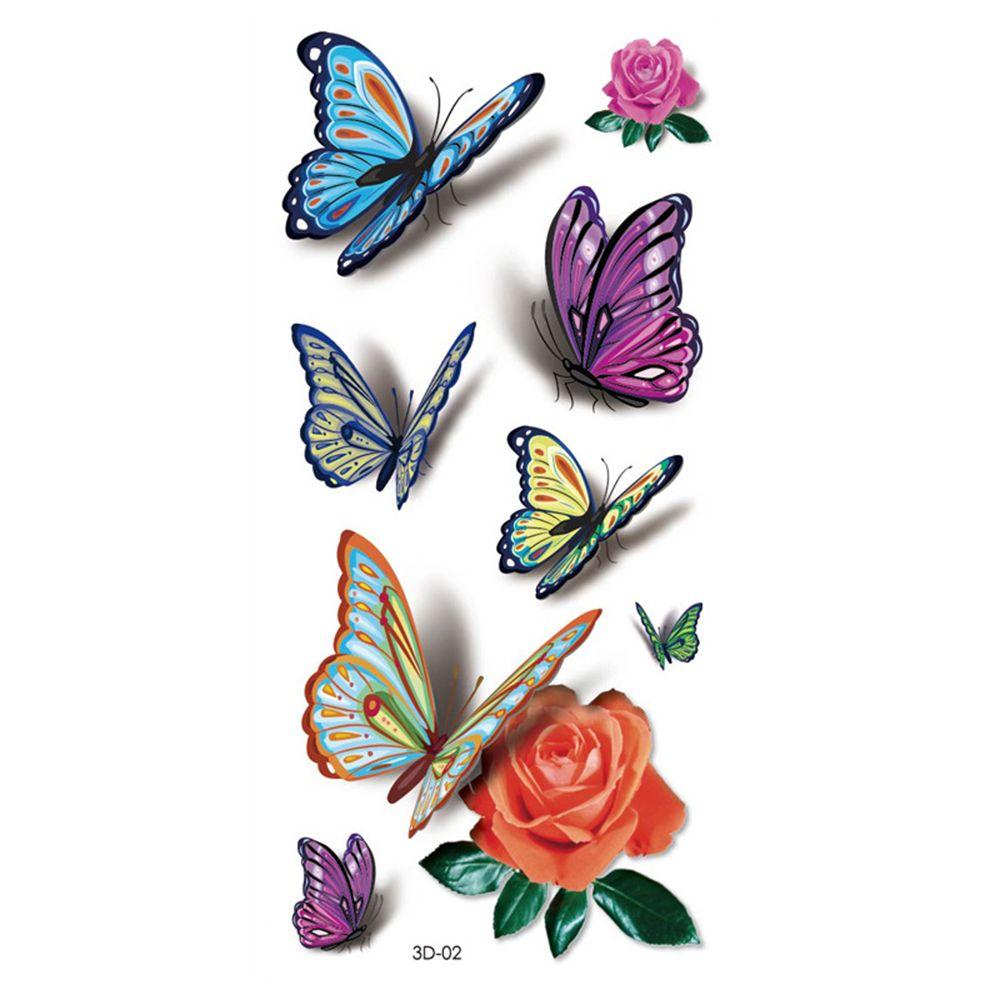 Easy To Clean 3D Butterfly Flower Feather Party Accessories Women Tattoo Sticker Body Stickers