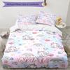 3pcs Custom Name Unicorn Bedding Set Duvet Cover Closure Includes 1 Duvet Cover & 2 Pillowcases, Soft and Comfortable for All Seasons.