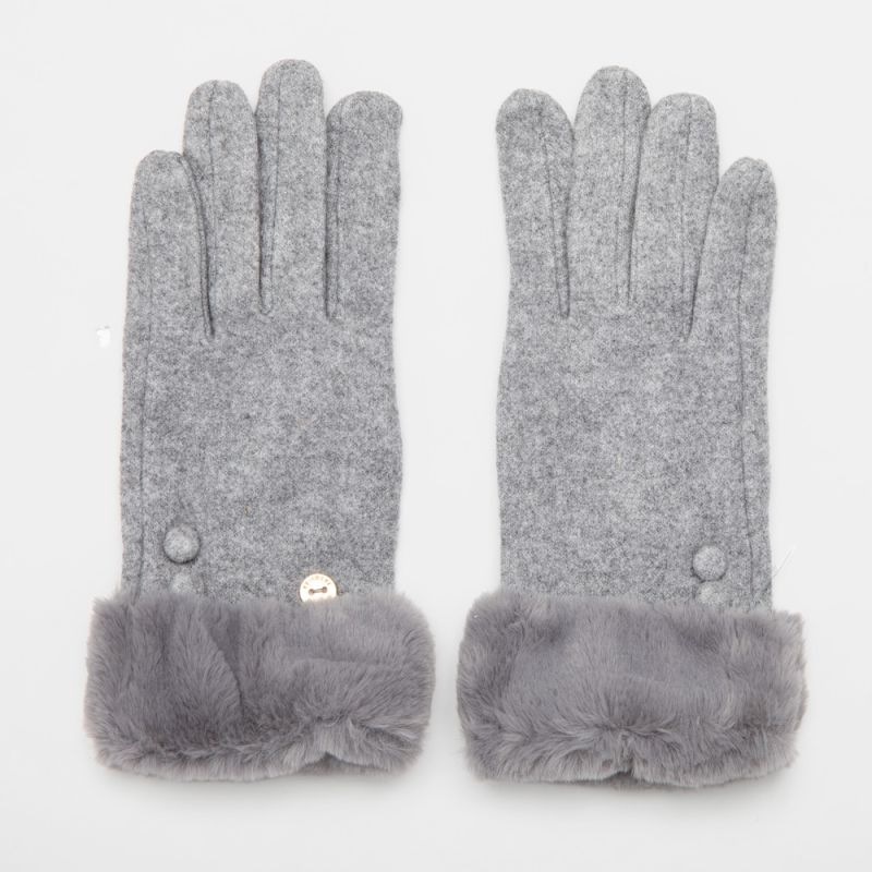 Wool Gloves with Faux Fur Woman GERARD PASQUIER