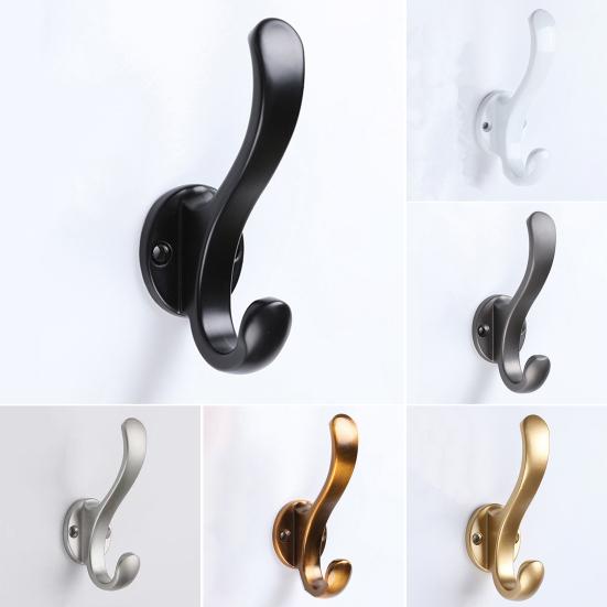 Wall-Mounted Alloy Hook Entrance Key Hanger Heavy Duty Bedroom Coat Scarf Hanger Wall Hook for Entryway Bathroom Kitchen