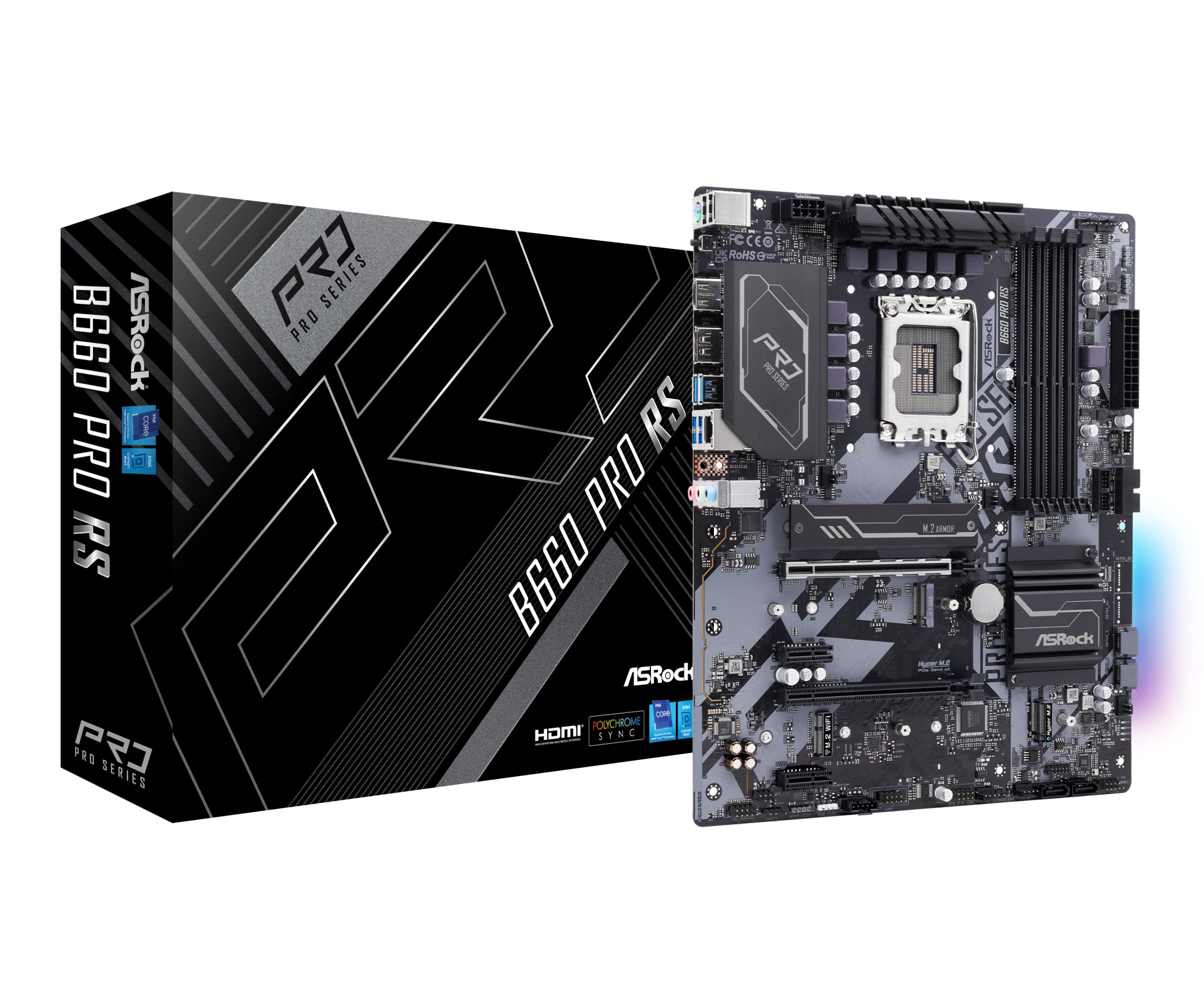 

Материнська плата ASRock B660 Pro RS Серія Intel B660 Сумісна з процесорами 12-го покоління Материнська плата B660M ATX Авторизований дистриб ютор (LGA1700) [Вітчизняний чорний