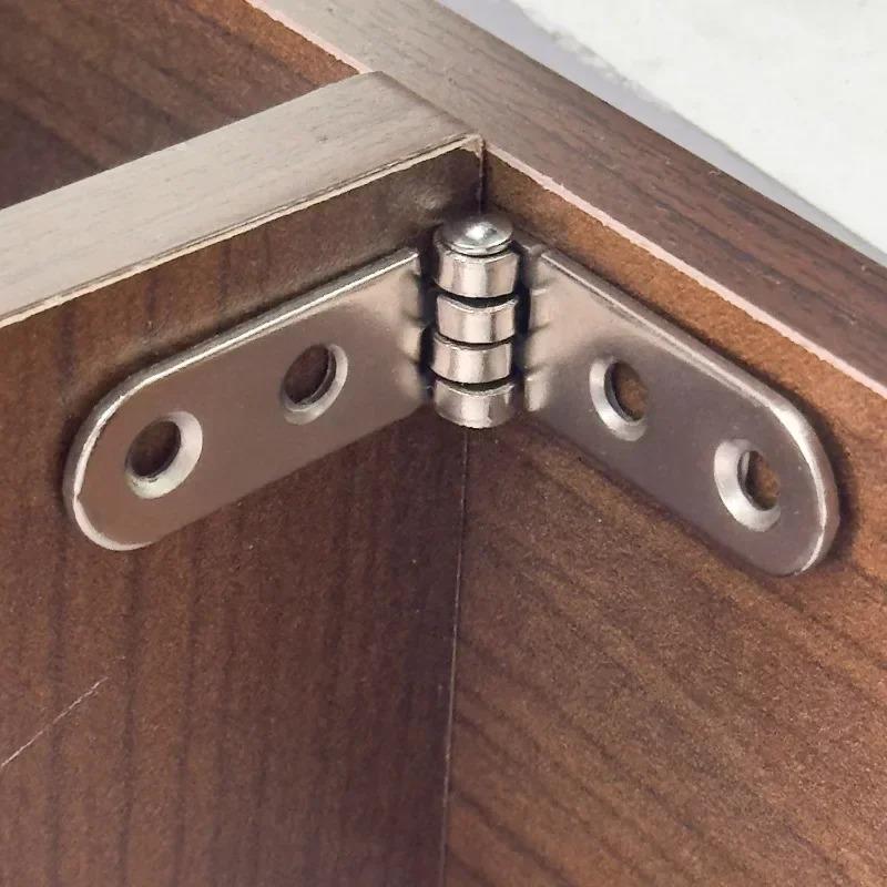 1-10PC 180 Degree Foldable Hinge Flap Screw-On Hinges Metal Rounded Corner Hinge Sewing Machine Cabinet Door Hardware Accessory
