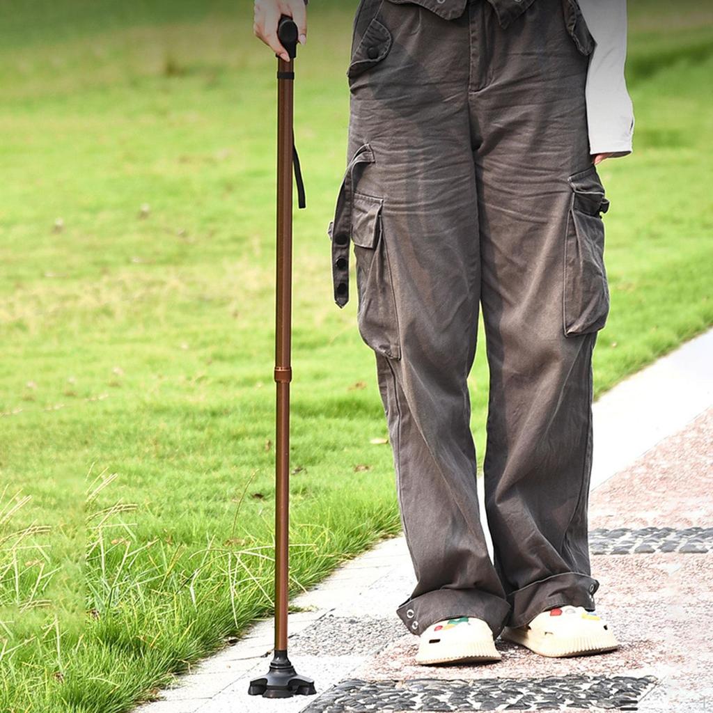 Walking Stick Aluminum Alloy Adjustable Height for Elderly Adults Old People