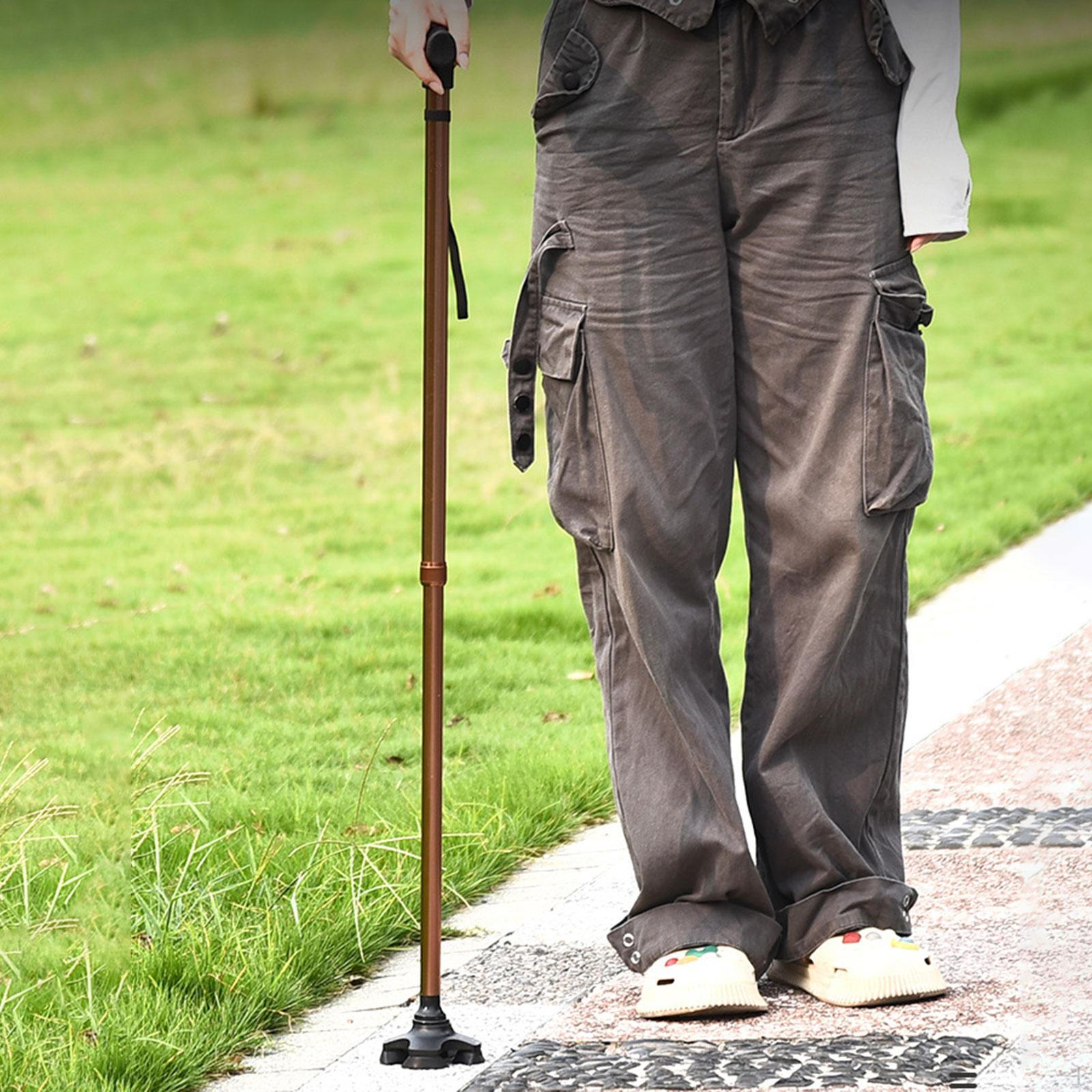 

Walking Stick Aluminum Alloy Adjustable Height for Elderly Adults Old People