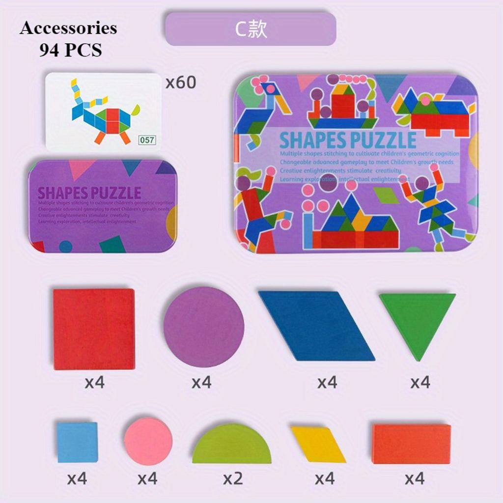 Wooden Puzzle Toys, Geometric Shape Toys, Parent Child Interactive Educational Toys, Holiday Gifts And Birthday Gifts.