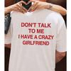 Zabawny Slogan Szalonej Dziewczyny Czerwony Nadruk z Tyłu Koszulka Unisex Humorystyczny Tekst Krótki Rękaw Czysta Bawełna Luźna Codzienna Streetwear Top