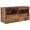 TV Wall Units with LED Lighting 5 pcs Reclaimed Wood Look 80 x 30 x 40 cm