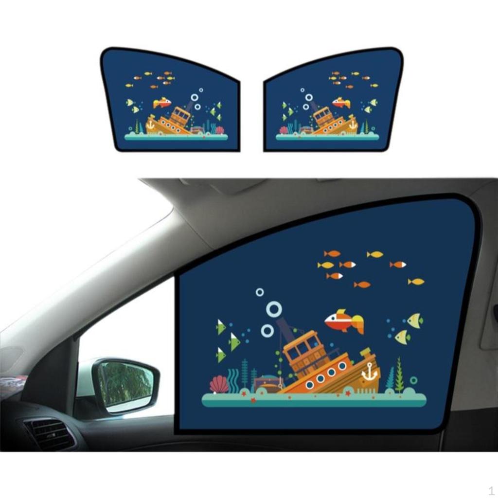 Car Window Sun Shield, Attachable Darkening Screen, Sunlight Protection, Privacy Deep Sea Treasure
