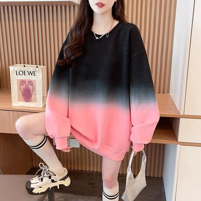 American-style Chic Tops with a New Niche and Versatile Mid-length Loose Thin Gradient Sweatshirt