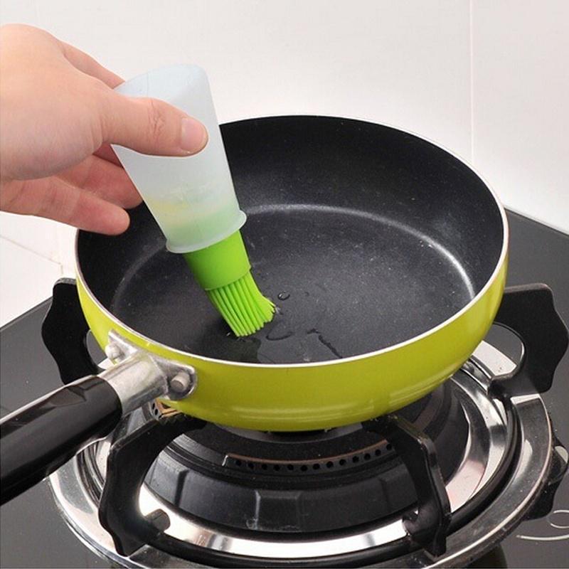1pc Grill Oil Bottle Silicone Oil Brushes Tool BBQ Basting Oil Brush Barbecue Pastry