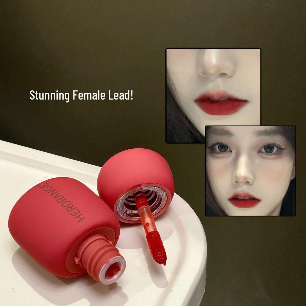 HERORANGE Silk Mist: Color-Locking Matte Lip Mud - Non-Stick, Whitening Lipstick for Cross-Border Makeup
