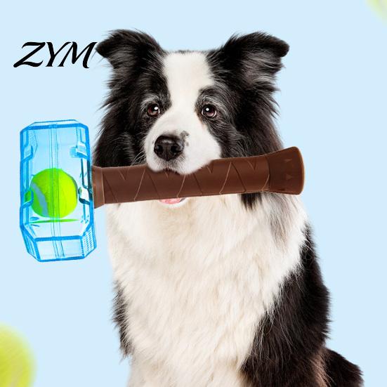 Sound Making Puppy Toys Interactive Squeaky Hammer Dog Toy with Built-in Tennis Ball for Medium And Large Dogs, Tpr Rubber Pet Playthings Toys,