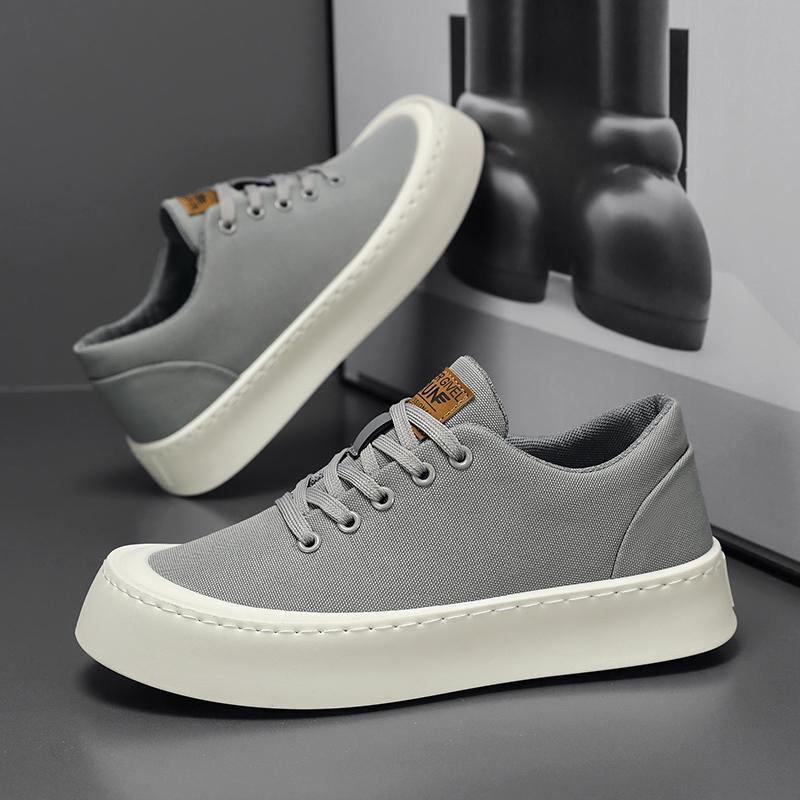 Fashion Comfortable Anti Slip Breathable Board Canvas Sneakers Man 2025 Spring New Men's Casual Shoes Retro Thick Bottom Low-top
