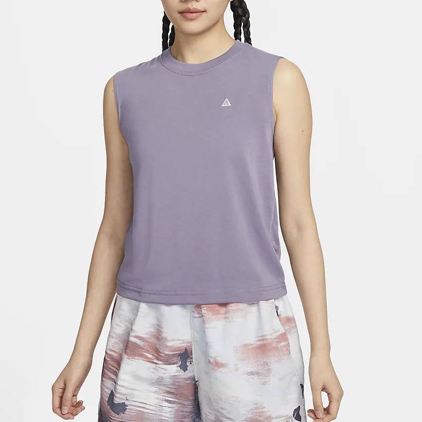 Nike Solid Color Casual Comfortable Training Sports Tank Top Quick Dry Sleeveless T-Shirt Women tops Purple DO9272509