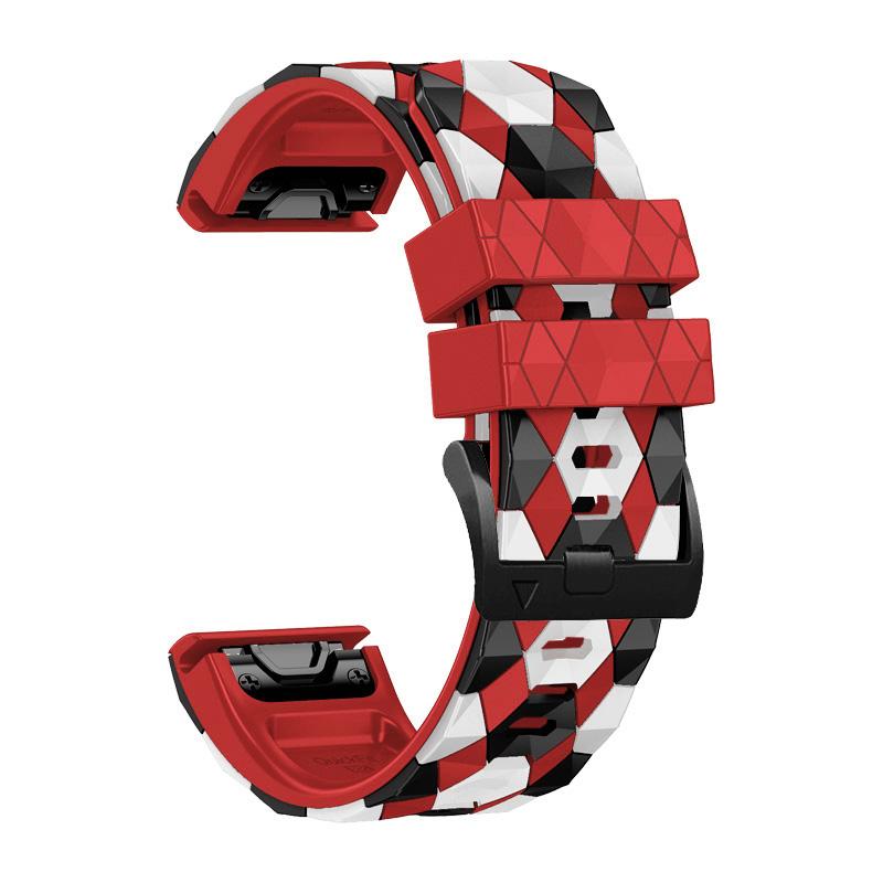 22 26mm Quick Fit Watchbands For Garmin Fenix 6 6X Pro 7 7X 5X 5 Plus 3HR Silicone Easyfit Wrist Band Football Pattern Strap
