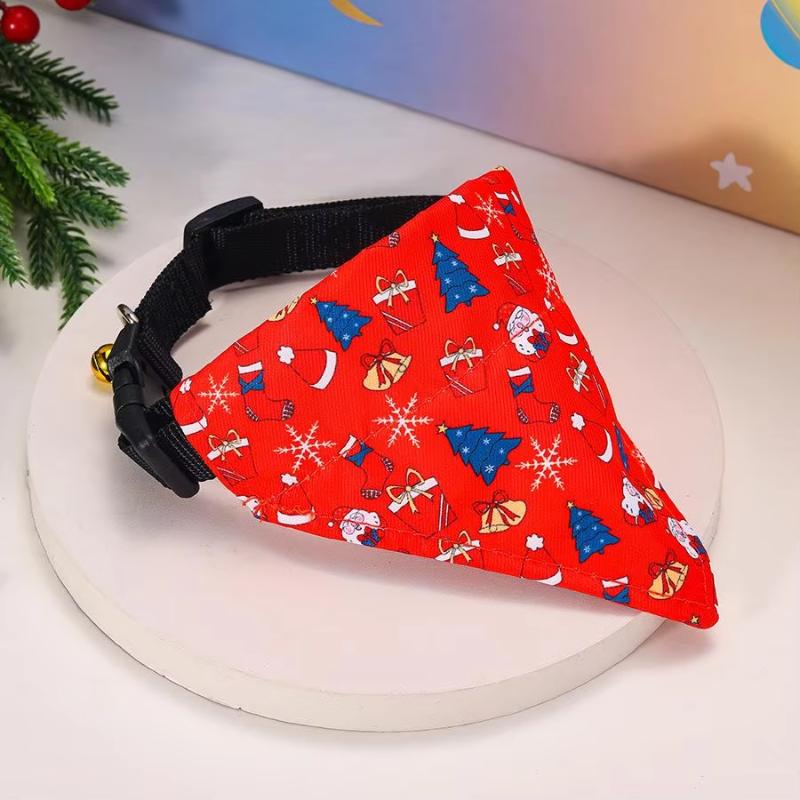 

Christmas Dog Cat Bandana Triangle Pet Scarf Red Green Adjustable Puppy Kitten Bibs for Xmas Costume Accessories XS 1cm красный