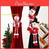 New Christmas Decorative Knitted Fabric Long Leg Santa Claus Window Curtain Tieback Home Decoration