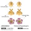 Sweet wind three-to-one card flower earrings, light luxury high-end insect 18K gold jewelry