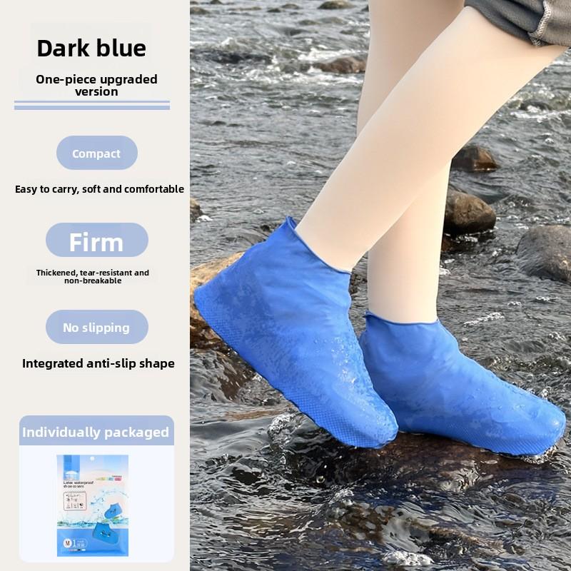 1 Pair Latex Rain Boot Overshoes Travel For Outdoor Use Latex Waterproof Shoe Covers Rainy Day Non-slip Reusable Foot Cover