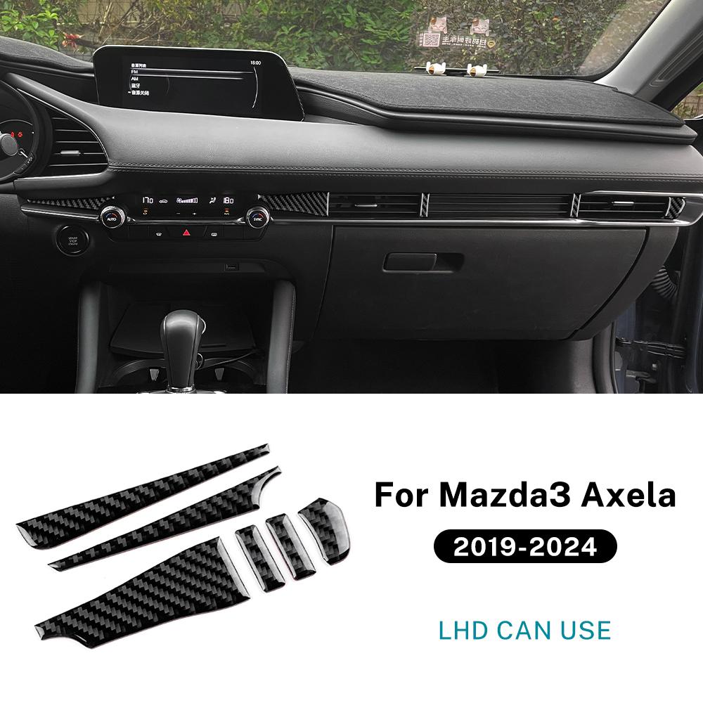Für Mazda 3 BP Axela 2019 2020 2025 2025 2025 2025 2025 Echter Weicher Kohlefaseraufkleber LHD RHD Auto Mittelkonsolenzubehör