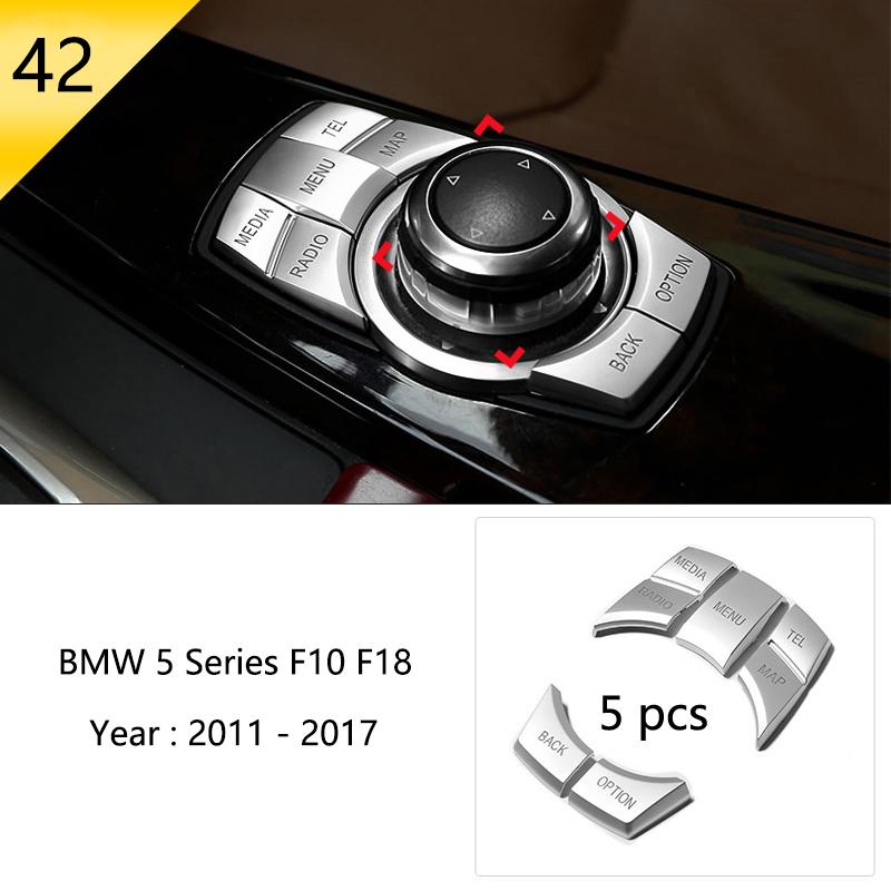 Car Styling Console Multimedia AC CD Panel Decoration Frame Cover Trim Strip Sticker For BMW 5 Series F10 Interior Accessories