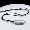 Adjustable Rope Natural Crystal Necklace Hexagonal Stone Pendant Pendulum Necklace  Jewelry Gift