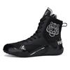 Boxing Shoes Men's Women's Sanda Combat Wrestling Short Boots Long Cowhide Sole Wear-resistant