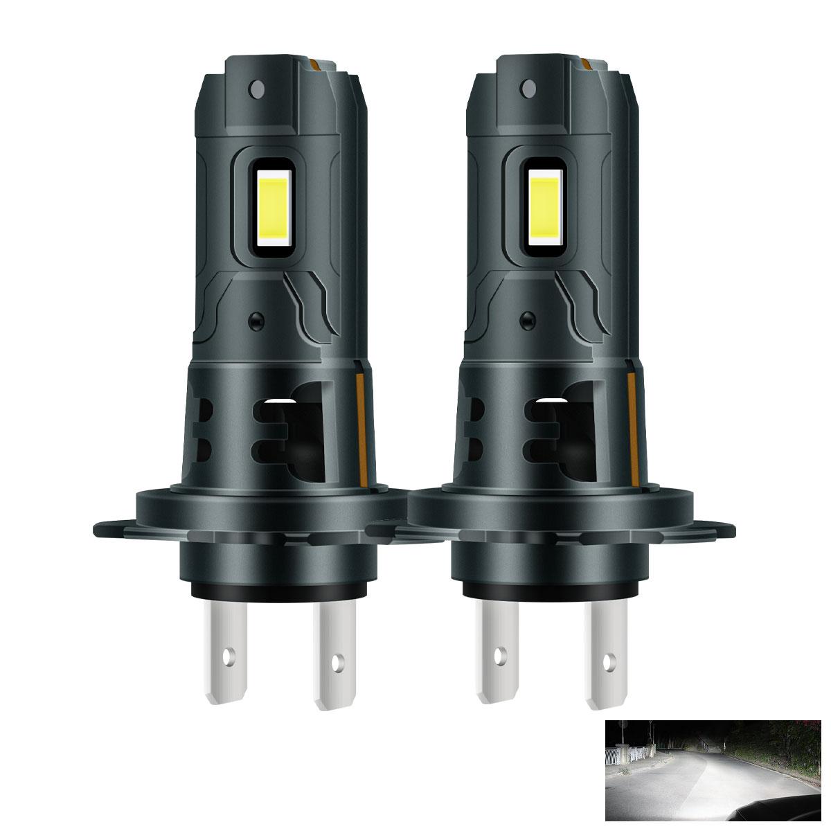 

2pcs Mini H7 LED Headlight Bulb CSP for Car Headlamp Auto Diode Lamps Wireless H7 Turbo Led 12V Automobile White 6000K Fog Lamps