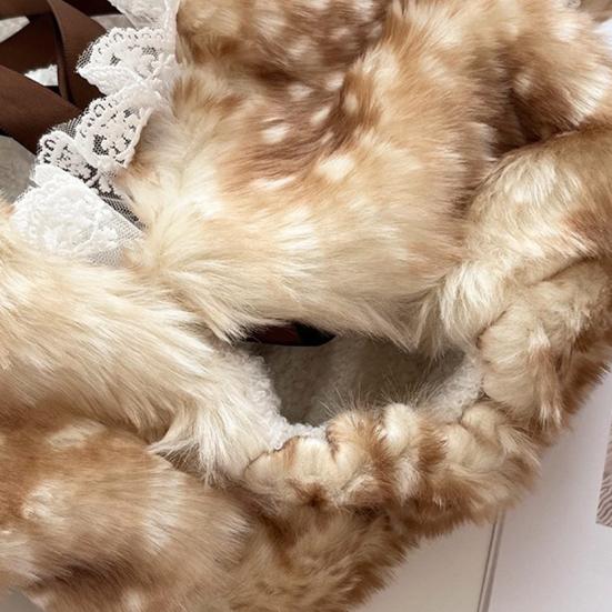 Deer Design Winter Hat Plush Ears Women Furry Animal Hat Cold Days Skiing Snowboarding Windproof Ear Protection Warm Hat