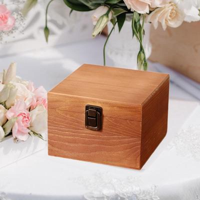 Scatola di Legno Bomboniera Damigella d'Onore con Chiusura Portacaramelle Fai da Te Decorativa Cernierata Rustica Non Finitura