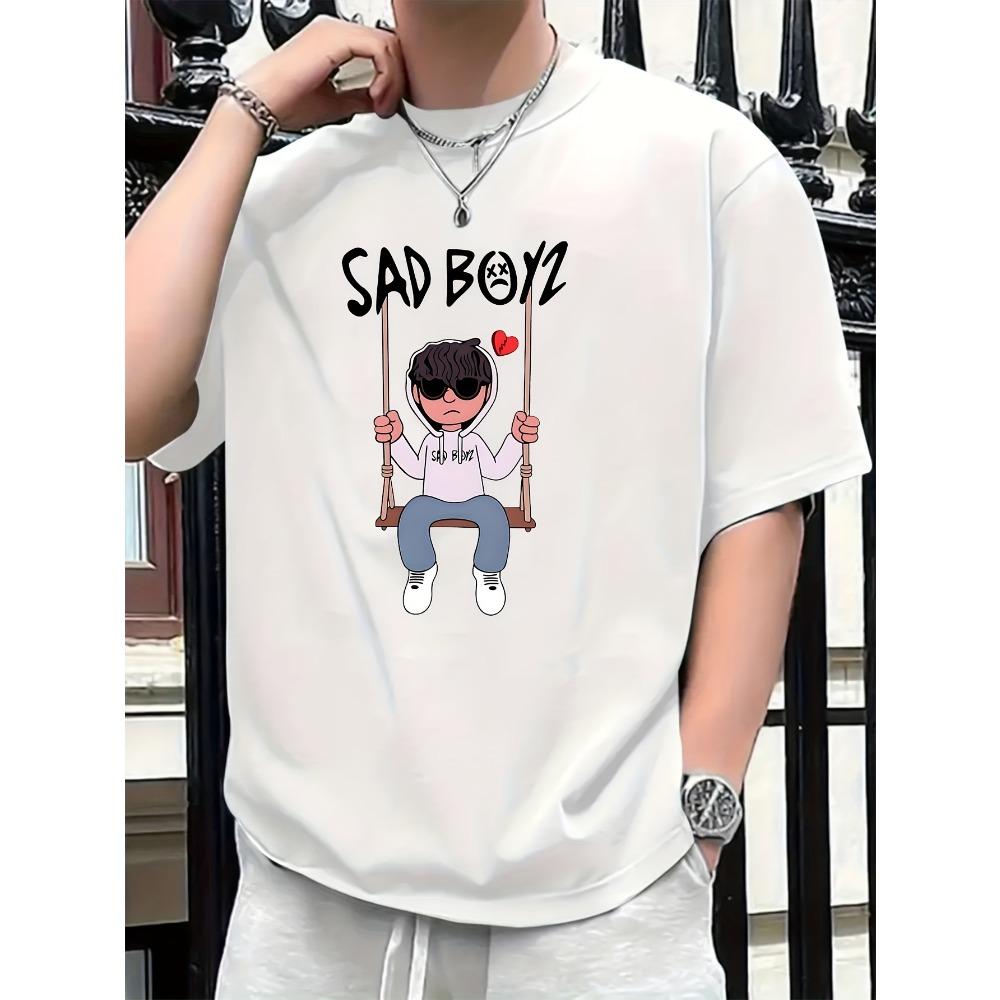 European sizes Men's Short-sleeve T-shirt, Printed Top, Summer Casual Sports Round Neck, Printed T-shirt for Men's Outdoor Summer Wear