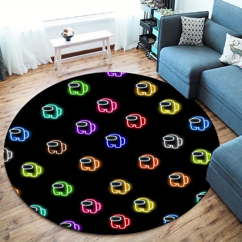 Tappeto Rotondo Among Us, Tappeto per Soggiorno Camera da Letto Divano Sala Giochi Decorazione, Tappetino Antiscivolo