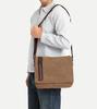Shoulder Bag Canvas A4 Messenger Bag Crossbody Bag 14in Bag with Back Pocket Commuting To School Travel Large Capacity Casual CC2432 CC-MAX Men's