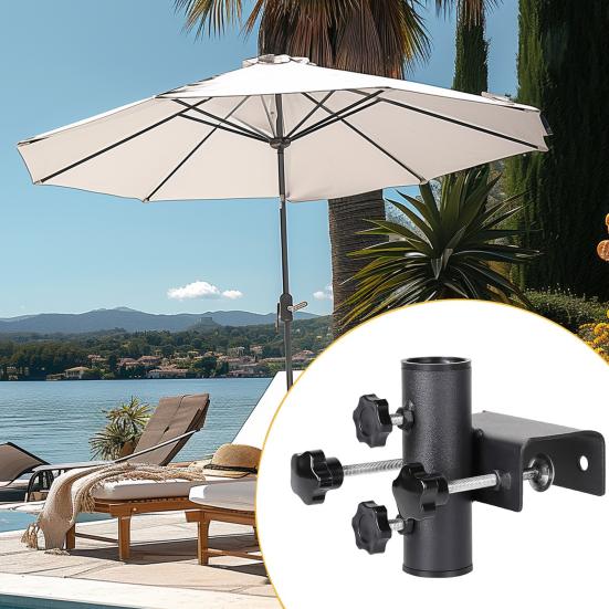Outdoor Terrassenschirm Klemme Verstellbarer Hof Marktschirm Halter Ständer Geländer Zaun