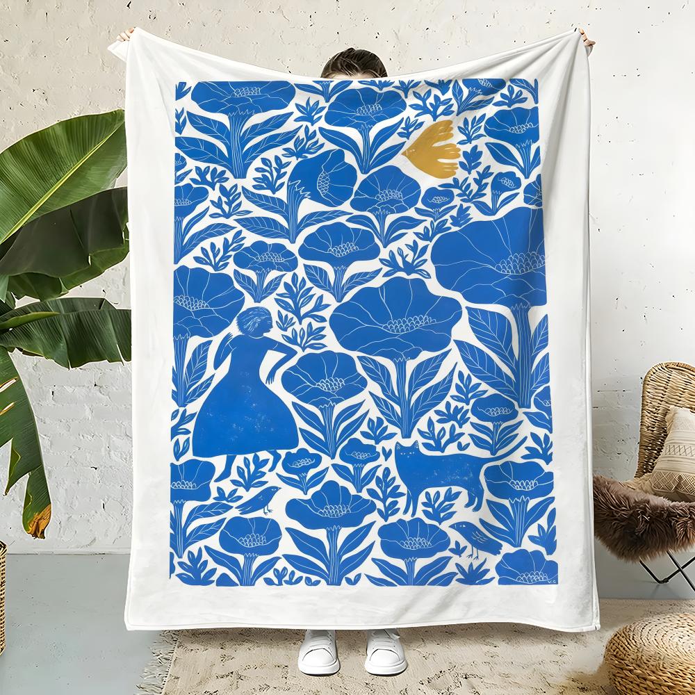Artist V-VirginieCognet Throw  Flannel Throw Blanket,Bed Home Office Nap Blanket Travel,Camping,Picnic Blanket Soft Decor 75x90cm