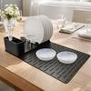 Silicone Dish Drying Mat Heat-resistant Sink Dish Organizer Durable Dish Drying Rack  Kitchen
