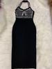 2022 Halter V-Neck Beaded Bandage Midi Dress - Slimming Evening Style