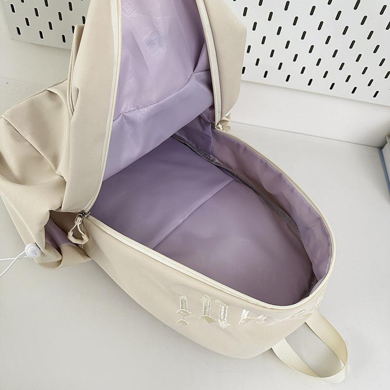 Schultasche Mittelschule Mädchen Oberschule College-Studenten Hoher Wert Briefstickerei Mori Klein Frisch Freizeit Reise Rucksack